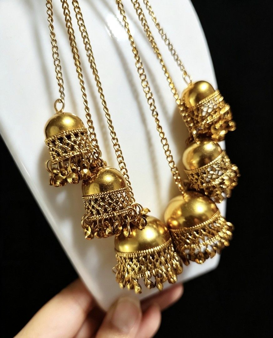 Long 3tier Jhumka Earrings from India (Category: Earrings) located in Makati City. Submitted by khrizaccessories (Listing ID 1456461311, Image 3). Description: longest chain is 6 inches made in india sale.