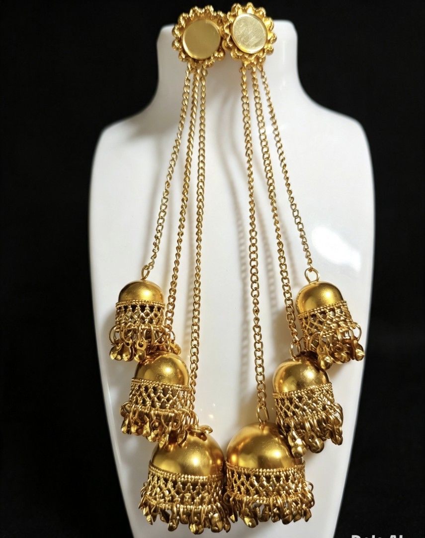 Long 3tier Jhumka Earrings from India (Category: Earrings) located in Makati City. Submitted by khrizaccessories (Listing ID 1456461311, Image 2). Description: longest chain is 6 inches made in india sale.