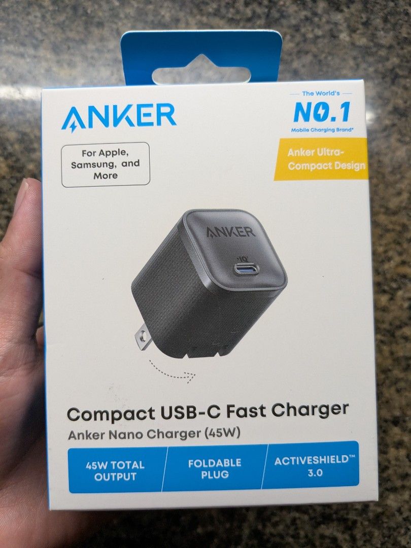 45W Charger ANKER (Category: Chargers) located in Quezon City. Submitted by joewack (Listing ID 1456460647, Image 1). Description: ANKER 45W Charger original brand new sealed loc Project 8 QC shipping Lalamove Grab LBC cod/gcash/maya.