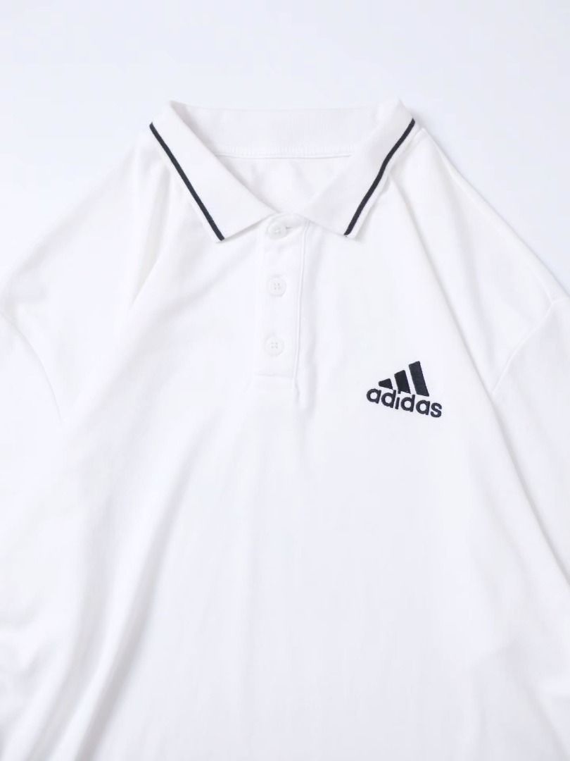 Adidas Dri-fit Polo Shirt (Category: Tshirts & Polo Shirts ) located in Pasig City. Submitted by marcmesa (Listing ID 1456567818, Image 3). Description: White. Perfect for Workouts/Daily Errands. Classic Piece 🍸 AUTHENTIC A282 Condition: Excellent Size: XL | W24" x L30-32" .