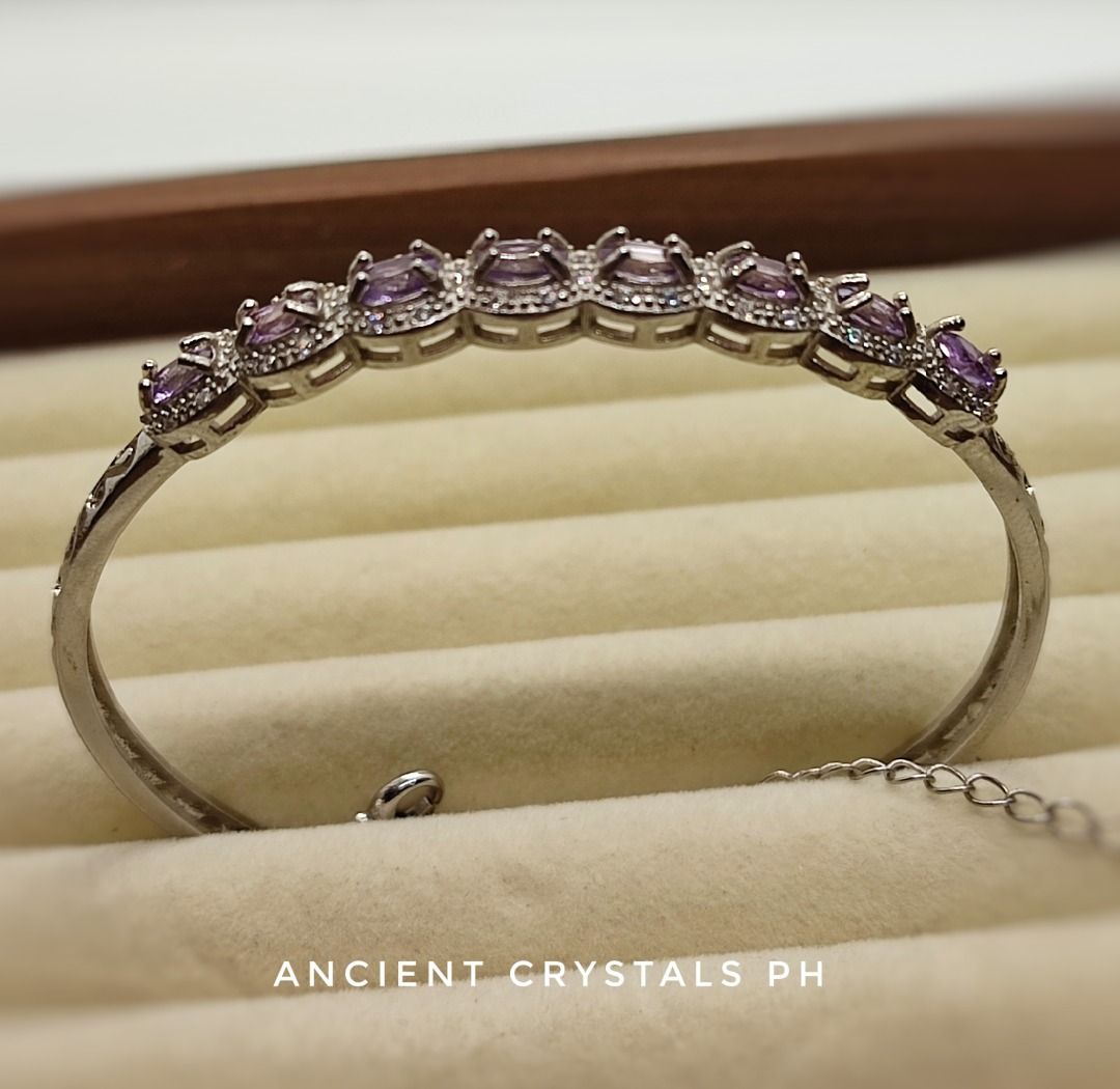Amethyst Bangle ~ “Jennie” 💜 (Category: Bracelets) located in Makati City. Submitted by ancientph (Listing ID 1456542146, Image 3). Description: Amethyst Bangle ~ “Jennie” 💜 From the Golden Hours Collection Good for: -Promotes deep calm, peace, and stress relief -Enhances spiritual intuition and mental clarity -Shields the aura from negative vibrations -Soothes the mind and aids in restful sleep °•°•°•°•°• Type: Adjustable bangle bracelet Mater