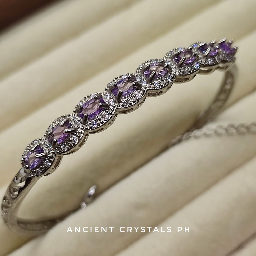 Amethyst Bangle ~ “Jennie” 💜 (Category: Bracelets) located in Makati City. Submitted by ancientph (Listing ID 1456542146, Image 2). Description: Amethyst Bangle ~ “Jennie” 💜 From the Golden Hours Collection Good for: -Promotes deep calm, peace, and stress relief -Enhances spiritual intuition and mental clarity -Shields the aura from negative vibrations -Soothes the mind and aids in restful sleep °•°•°•°•°• Type: Adjustable bangle bracelet Mater