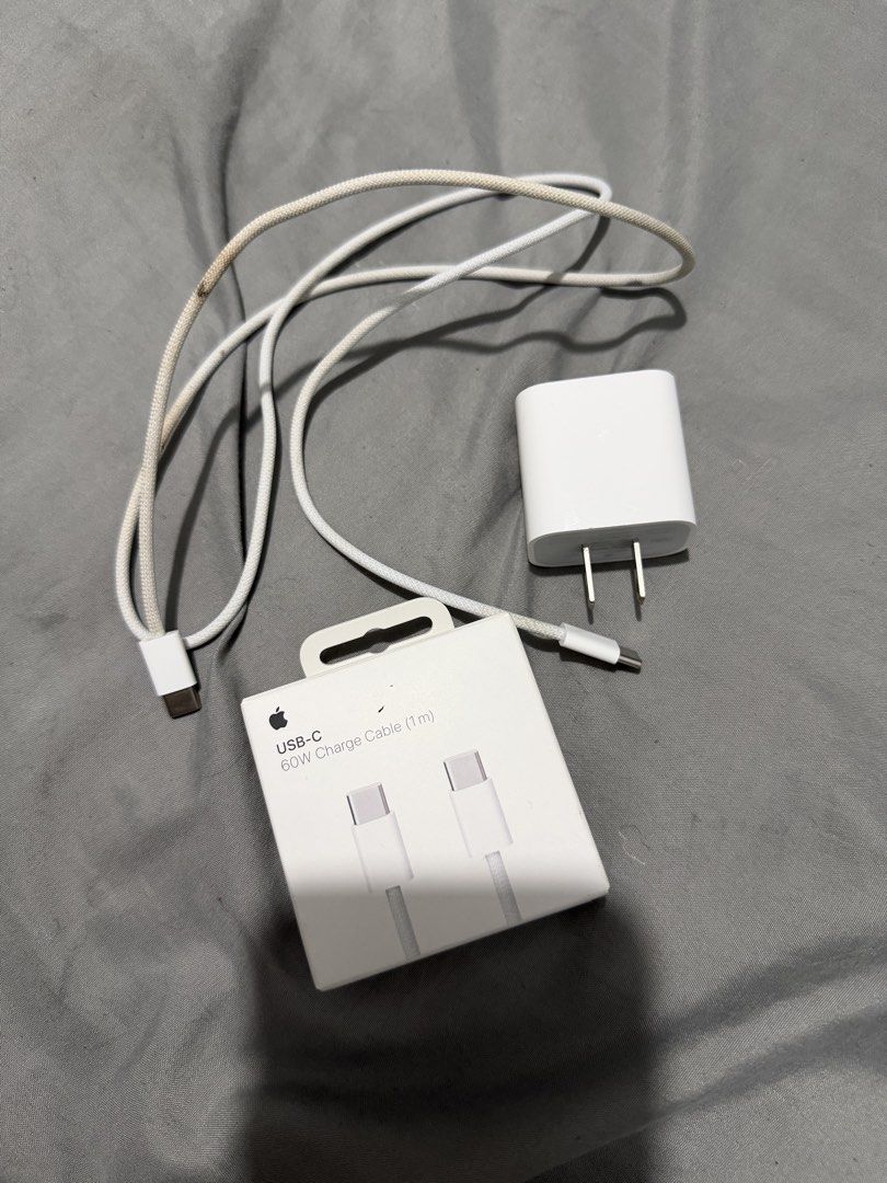 Apple 20W USB-C Power Adapter and 60W USB-C Cable (Category: Chargers & Cables) located in Manila. Submitted by kjmnl (Listing ID 1456520221, Image 1). Description: Selling for these set For only 1k firm 60 watts USB C with box With 20 watts adapter from ipad -madumi lang the cable but no issues -adapter medyi may dents lang na dot pero working padin Rfs- using other cable for my iphone All original not fake Dm me!.