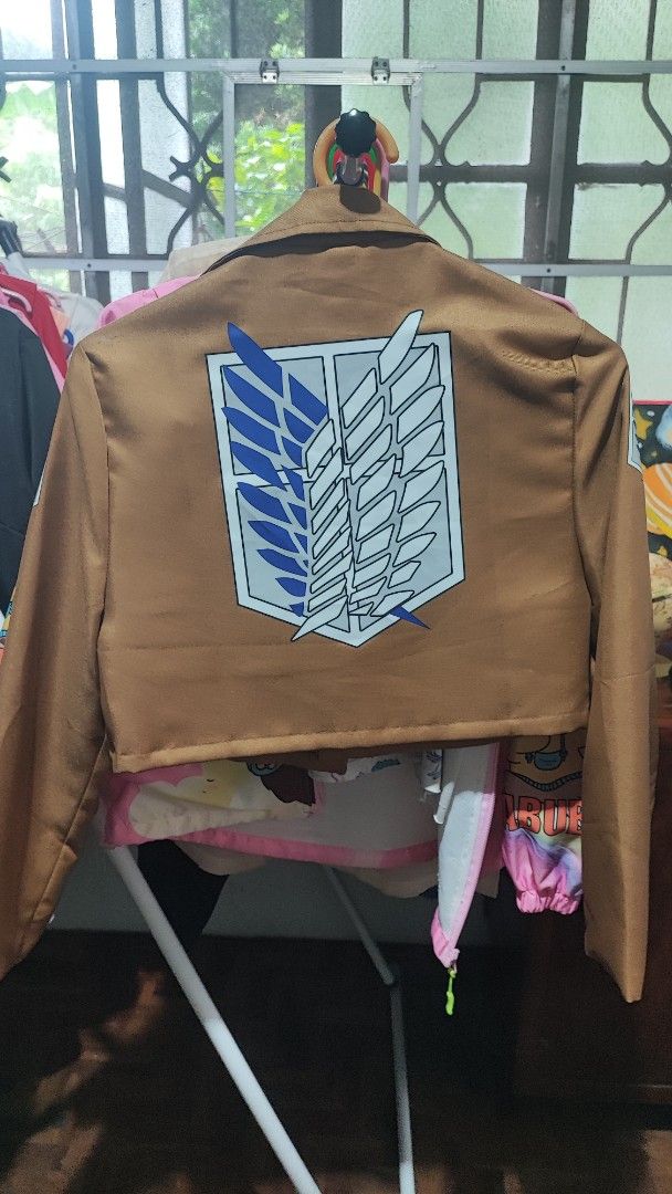 Attack on Titan Survey Corps Jacket Cosplay Jacket (Category: Coats, Jackets and Outerwear) located in Manila. Submitted by angelyneni39862 (Listing ID 1456464025, Image 2). Description: Unisex Attack on Titan Survey Corps Jacket ⚔️ Only worn once ​Size: Medium on tag ​Price: 180 DM if interested! 📩.