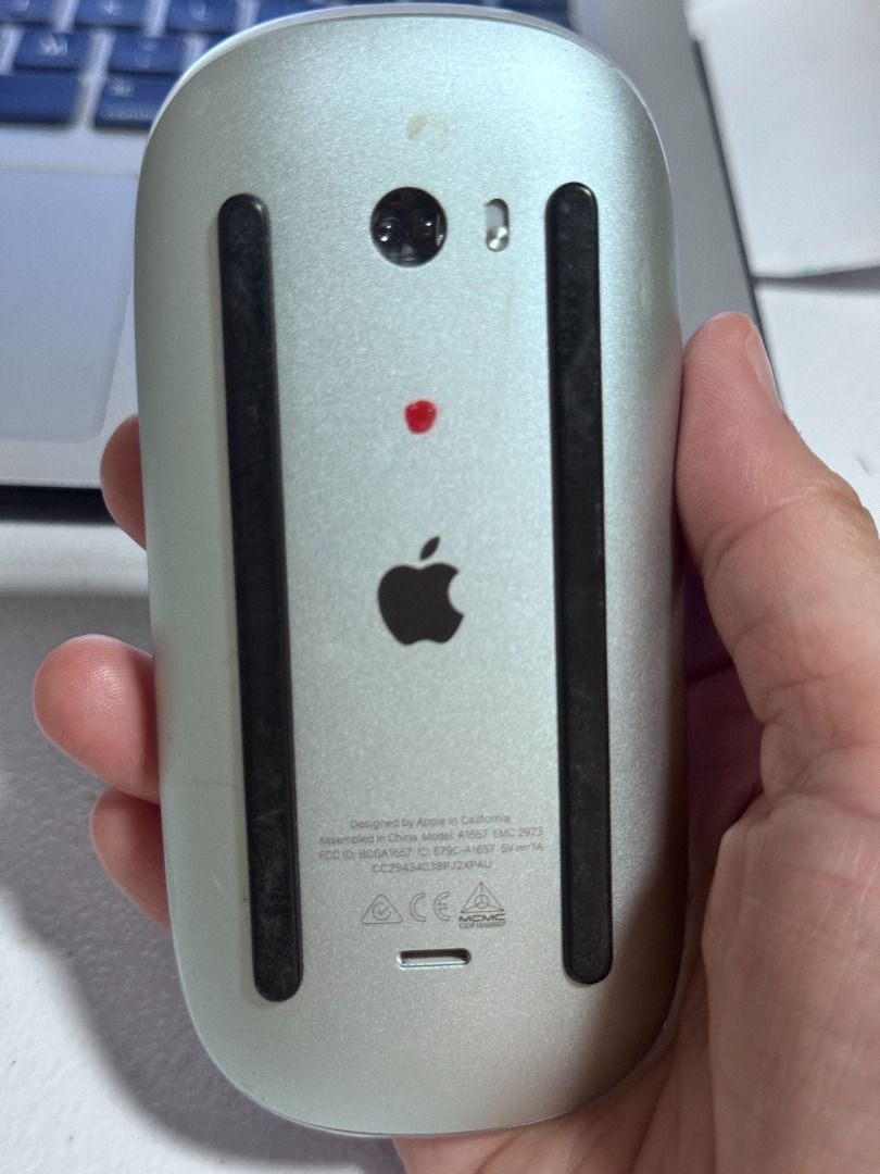 AUTHENTIC Apple Magic Mouse 2 (A1657) (Category: Mouse & Mousepads) located in Makati City. Submitted by mbrtom (Listing ID 1456542231, Image 2). Description: Good working condition. Some scuffs from use (please see photos). As is - Unit only - No box and charger Lightning cable needed to charge Videos available upon request.