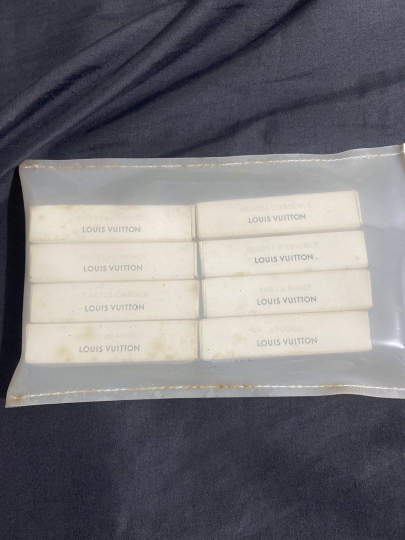 AUTHENTIC LV PERFUME GIFT SET (EDP 2ml) (Category: Fragrance & Deodorants) located in Santa Rosa. Submitted by jiminloi (Listing ID 1436877451, Image 1). Description: AUTHENTIC LOUIS VUITTON PERFUME GIFT SET!!! Nouveau Monde EDP (3pcs) Heures D’absence EDP (2pcs) Apogee EDP (1pc) Sur La Route EDP (1pc) Cactus Garden EDP (1pc) All items are unused/brand new ₱2,500 BIÑAN LAGUNA LOCATION LALAMOVE + SF .
