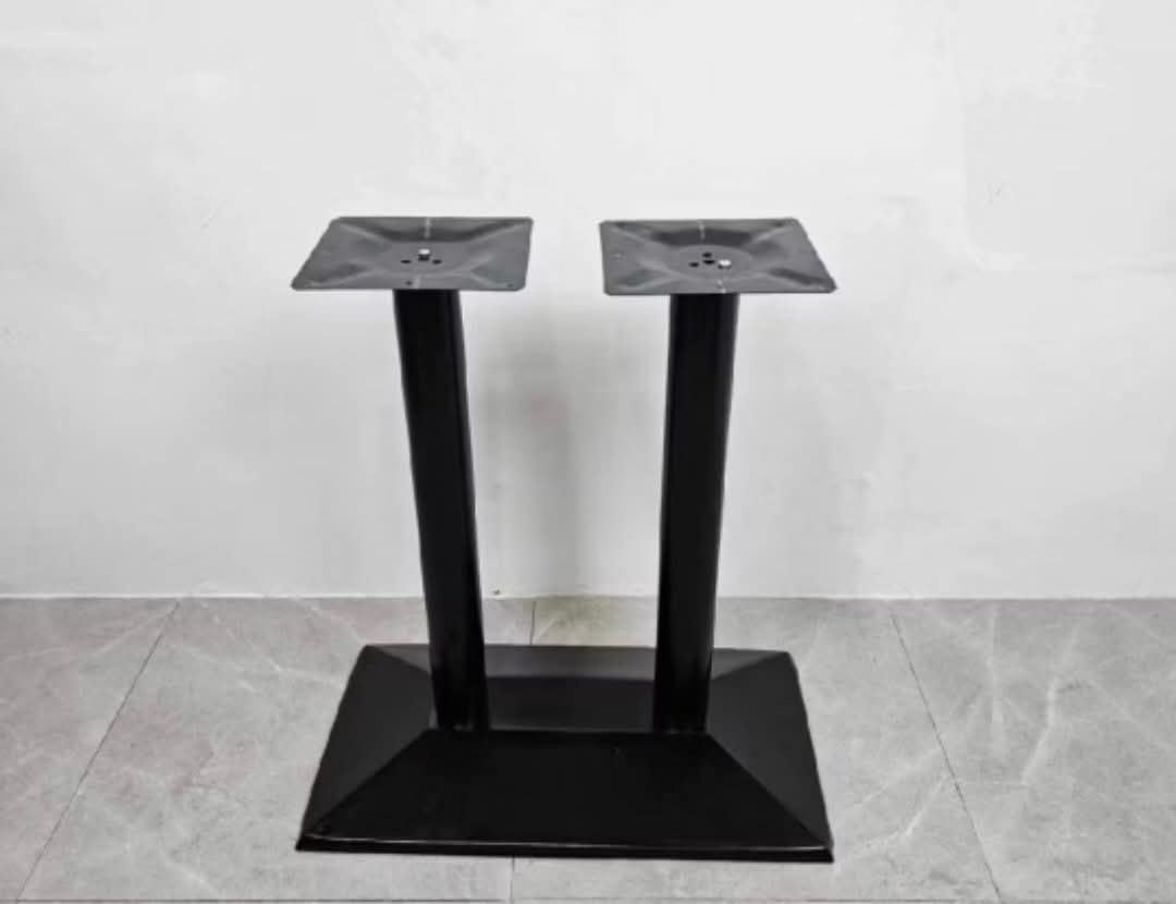 Black Metal Table Base for Dining Table or Cafe Table (Category: Tables & Sets) located in Mandaluyong City. Submitted by carmy.94 (Listing ID 1456483990, Image 3). Description: - Sturdy black metal table base - Double pedestal design - Square tops for easy tabletop attachment - Heavy duty and built to last - Ideal for dining tables or cafe settings - Ready for a new home.