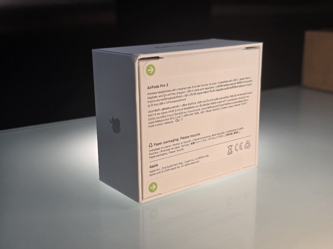 Brand new Apple AirPods Pro (3rd generation) (Category: Earphones) located in Manila. Submitted by aldrin_jeth (Listing ID 1456526639, Image 2). Description: Purchased from Beyond the Box Still sealed Malolos Bulacan location 10,500 2 pcs onhand also available Airpods Pro 2 7,000.