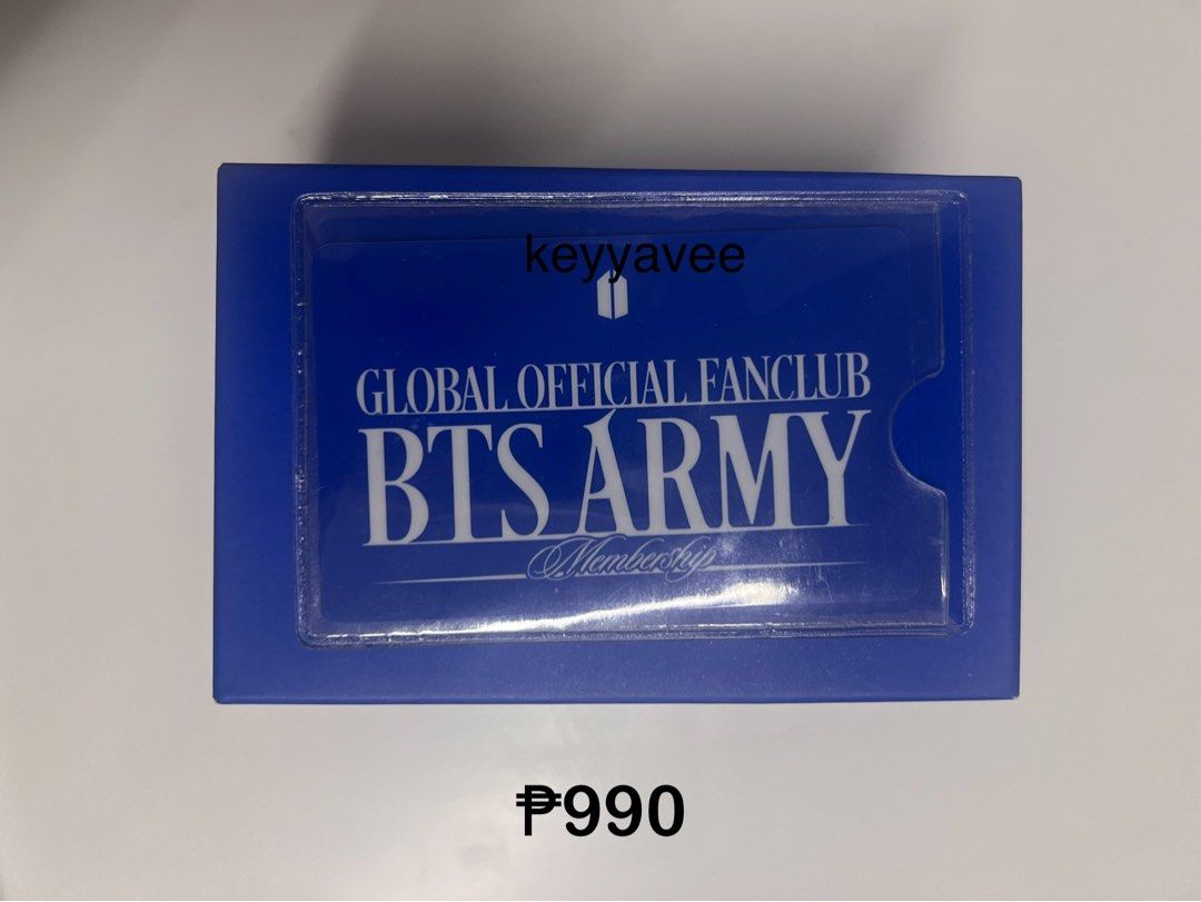 BTS Army Global Membership Gift Sealed (Category: K-Wave Merchandise) located in Manila. Submitted by keyyavee (Listing ID 1456486012, Image 1). Description: Sealed ❌ membership card Payo.
