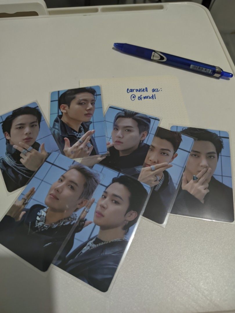 BTS Proof NRPCs (set) (Category: K-Wave Merchandise) located in Pasig City. Submitted by cfmndl (Listing ID 1456559640, Image 1). Description: Sold as Set dm for pc condition all items are authentic! LOCATION: QC MOP: maribank, BPI MOD: JNT, Lalamove.