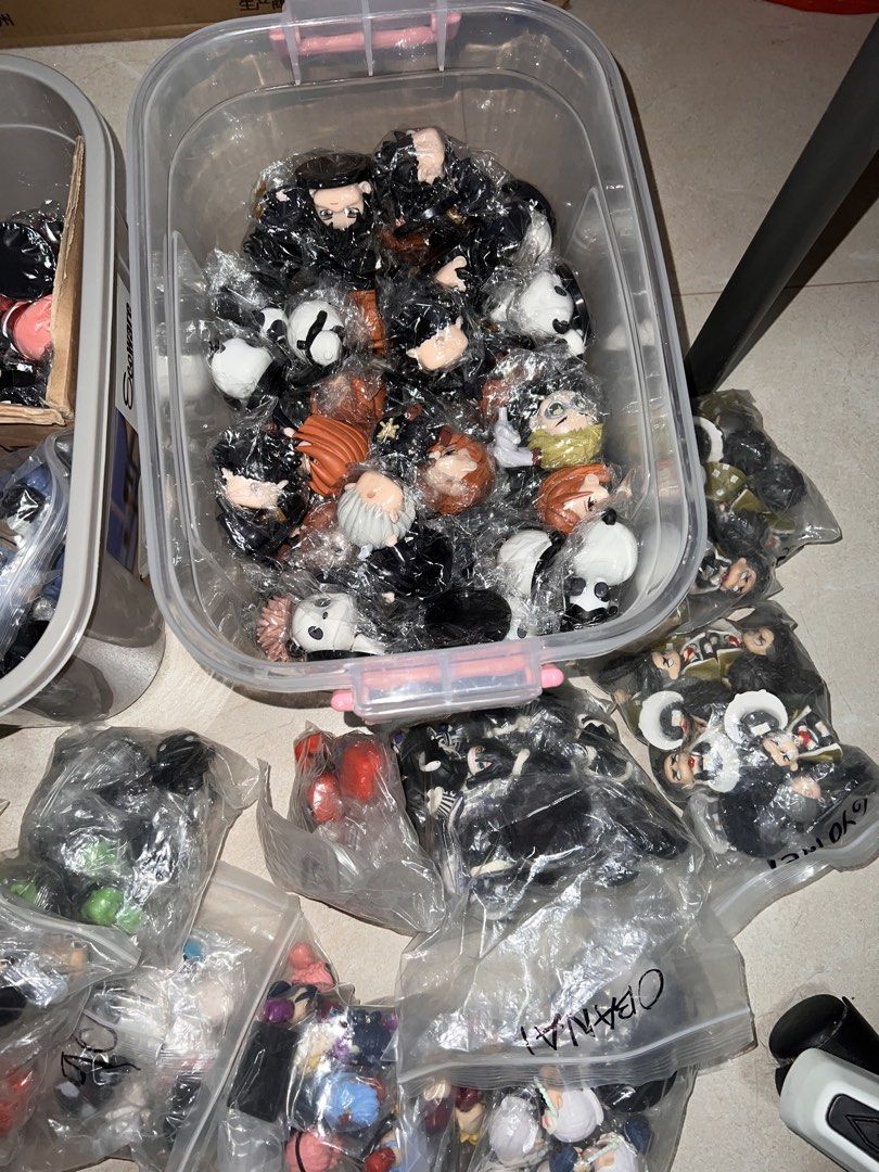 BUNDLE Action Figures (all storage size S M L) 7 tubs (Category: Craft Supplies & Tools) located in Manila. Submitted by jaeeunkookie (Listing ID 1456535095, Image 3). Description: BUNDLE Action Figures (Demon Slayer, Jujutsu Kaisen, One Piece, Reincarnated as a Slime, Naruto, Marvel) NOTE: Storage not included (add 150 for storage inclusion) INCLUSION: Random figures and in good condition and some are still sealed. Not used. All figures inside. 