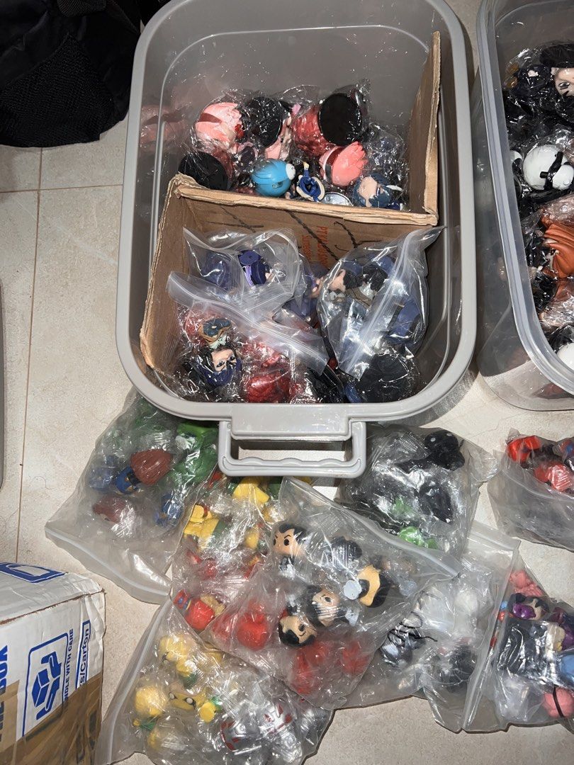 BUNDLE Action Figures (all storage size S M L) 7 tubs (Category: Craft Supplies & Tools) located in Manila. Submitted by jaeeunkookie (Listing ID 1456535095, Image 2). Description: BUNDLE Action Figures (Demon Slayer, Jujutsu Kaisen, One Piece, Reincarnated as a Slime, Naruto, Marvel) NOTE: Storage not included (add 150 for storage inclusion) INCLUSION: Random figures and in good condition and some are still sealed. Not used. All figures inside. 