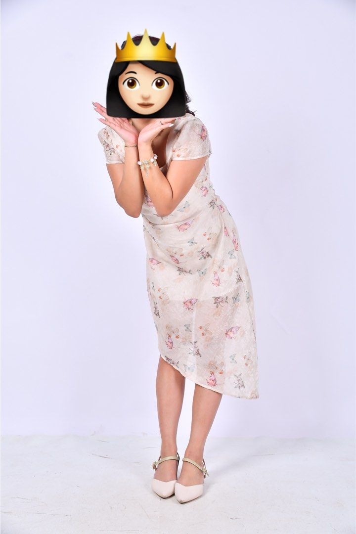 butterfly-floral dress | coquette, fairycore, pastel (Category: Dresses) located in Malaybalay. Submitted by elune_ph (Listing ID 1456434571, Image 2). Description: ~ wore once for pictorials.