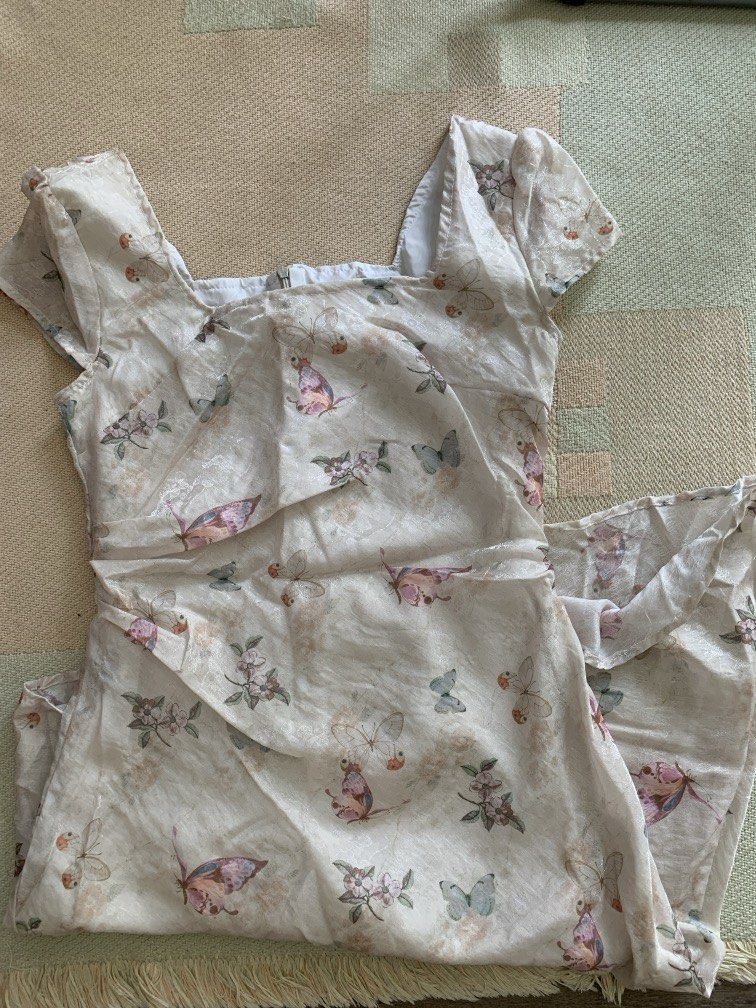 butterfly-floral dress | coquette, fairycore, pastel (Category: Dresses) located in Malaybalay. Submitted by elune_ph (Listing ID 1456434571, Image 3). Description: ~ wore once for pictorials.