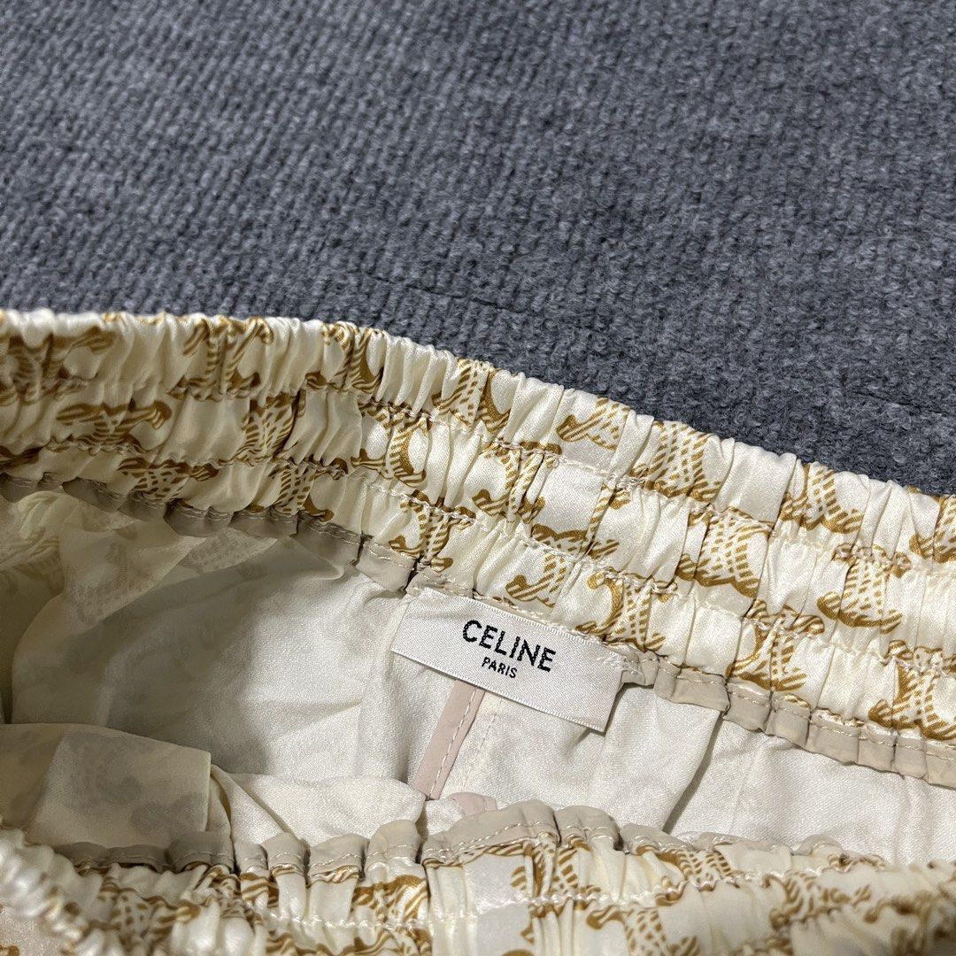 celine troimphe monogram short (Category: Luxury Apparel) located in Malay. Submitted by oplt_dept. (Listing ID 1456528573, Image 3). Description: -exellent condition -luxury essentials -waist:26-34 stretchable -length:14 -leg opening:13 -made in japan.