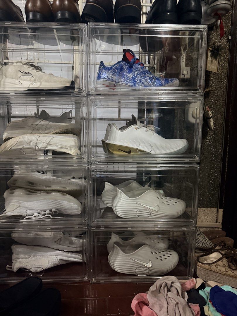 Clear Stackable Storage Boxes for Shoes and Accessories (Category: Storage Boxes & Baskets) located in Quezon City. Submitted by BAYMAX72 (Listing ID 1456588384, Image 2). Description: Original Acrylic transparent shoe storage - Clear, stackable storage boxes - Front opening for easy access - Ideal for shoes, bags, and accessories - Keeps items dust-free and tidy - Multiple boxes available; inquire for specific quantities ₱500.00 per box.
