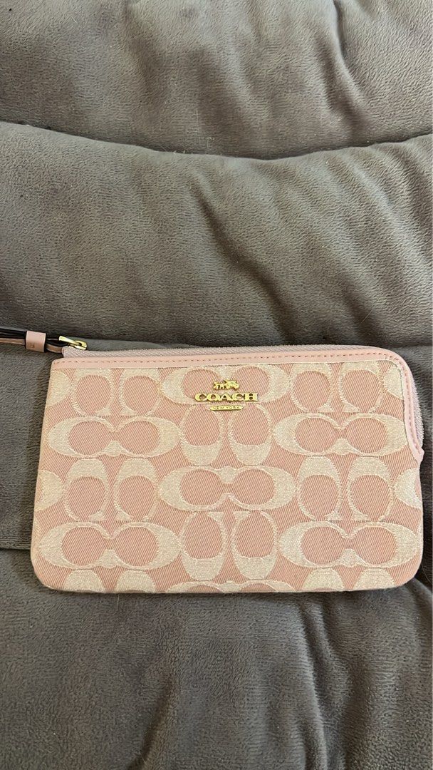 Coach Pink Denim Wristlet (Category: Wallets & Card holders) located in Santa Rosa. Submitted by siopauqt (Listing ID 1456441333, Image 1). Description: — bought from tiktok live selling — class S coach — brand new with box.
