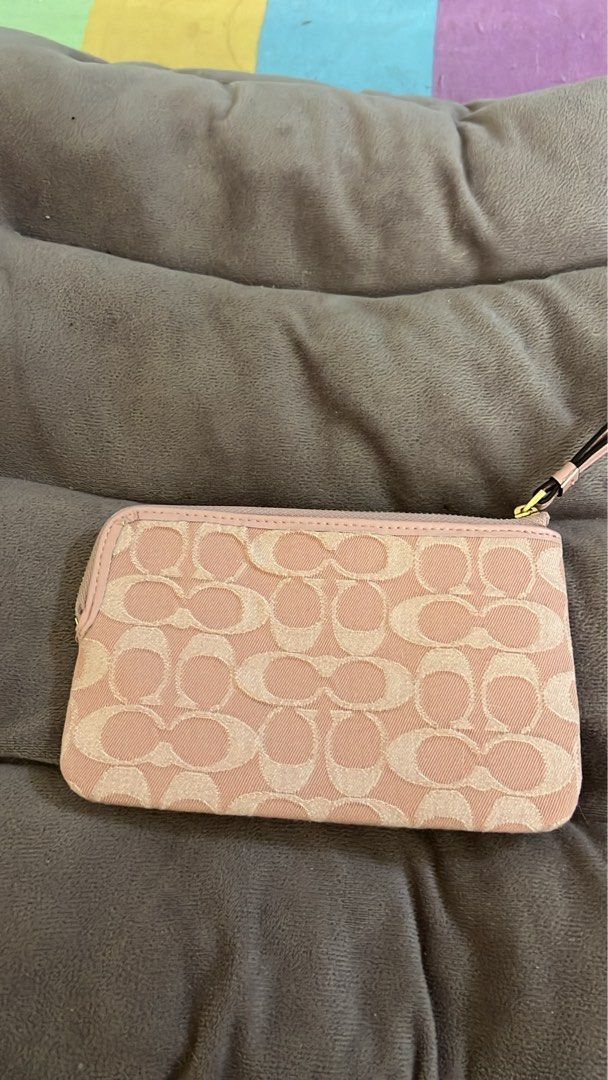 Coach Pink Denim Wristlet (Category: Wallets & Card holders) located in Santa Rosa. Submitted by siopauqt (Listing ID 1456441333, Image 2). Description: — bought from tiktok live selling — class S coach — brand new with box.