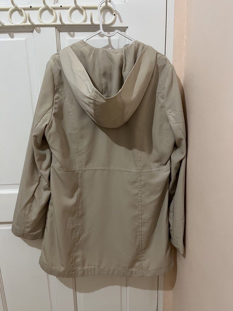 Croft & Barrow Hooded Trench Raincoat Large (Category: Coats, Jackets and Outerwear) located in San Pablo. Submitted by restoredchic (Listing ID 1456552668, Image 3). Description: Croft & Barrow Hooded Trench Raincoat in a classic khaki/beige shade, featuring a lightweight design with button accents and zippered waist false pocket details. Cleaned and sanitised Fit for Large Size ( Actual Size) Measurements : Lay Flat ( in Inches) Length- 32” Che