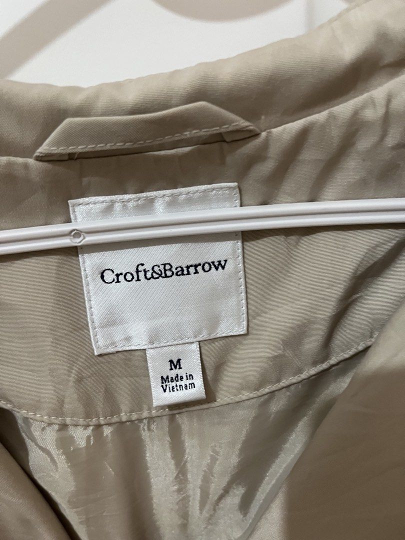 Croft & Barrow Hooded Trench Raincoat Large (Category: Coats, Jackets and Outerwear) located in San Pablo. Submitted by restoredchic (Listing ID 1456552668, Image 2). Description: Croft & Barrow Hooded Trench Raincoat in a classic khaki/beige shade, featuring a lightweight design with button accents and zippered waist false pocket details. Cleaned and sanitised Fit for Large Size ( Actual Size) Measurements : Lay Flat ( in Inches) Length- 32” Che