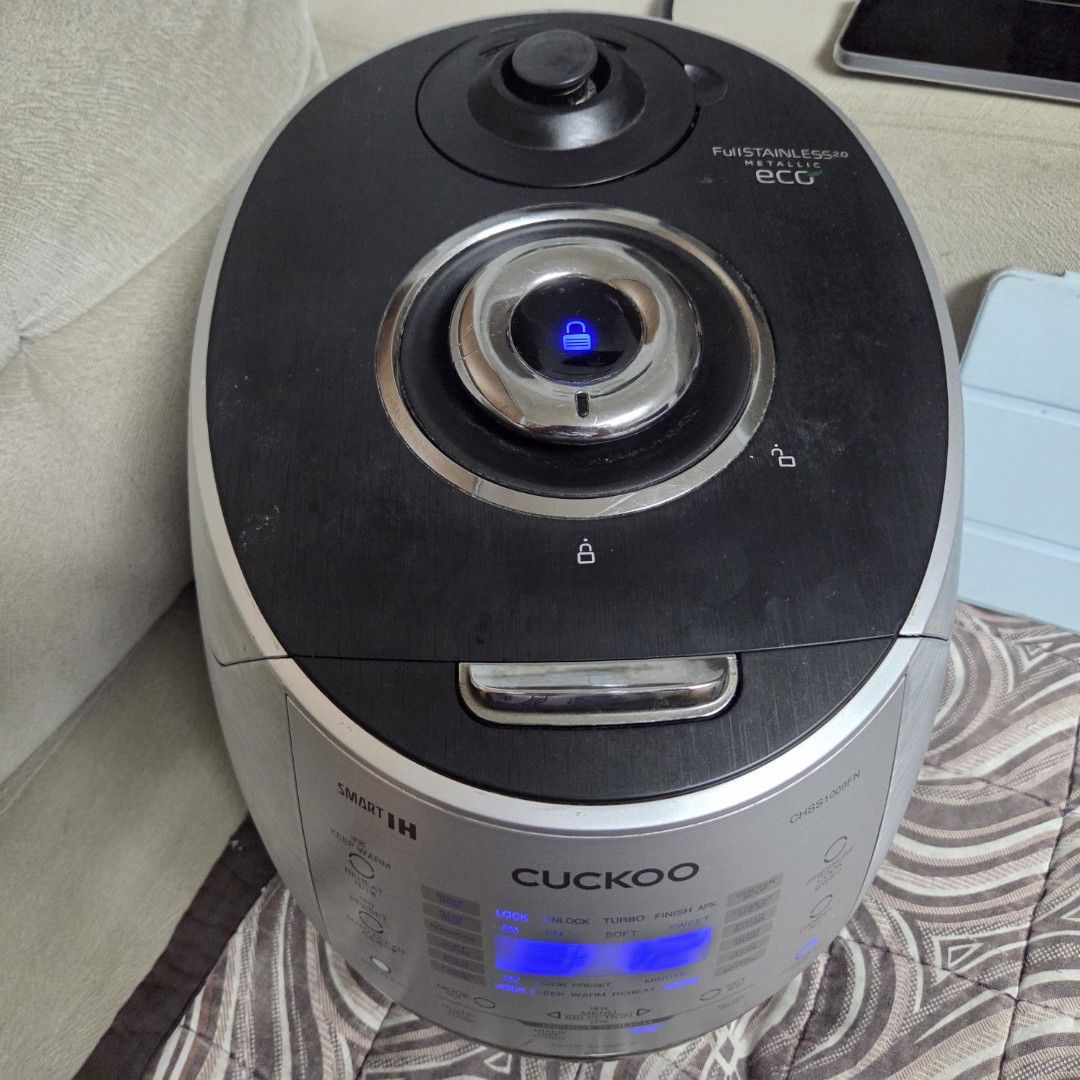Cuckoo Smart IH 10cups (Category: Cookers) located in Taguig. Submitted by roma2701 (Listing ID 1456584183, Image 2). Description: 10-Cup (Uncooked) Induction Pressure Rice Cooker (CRP-CHSS1009F) INDUCTION HEATING MULTI-FUNCTIONAL: Enjoy 17 menu options in white and brown rice, porridge, steam, bread baking, and a versatile multi-cook function to easily make a variety of different side dishes and meals EFFICIENT & SMART SAFE STEAM RELEASE: Automa