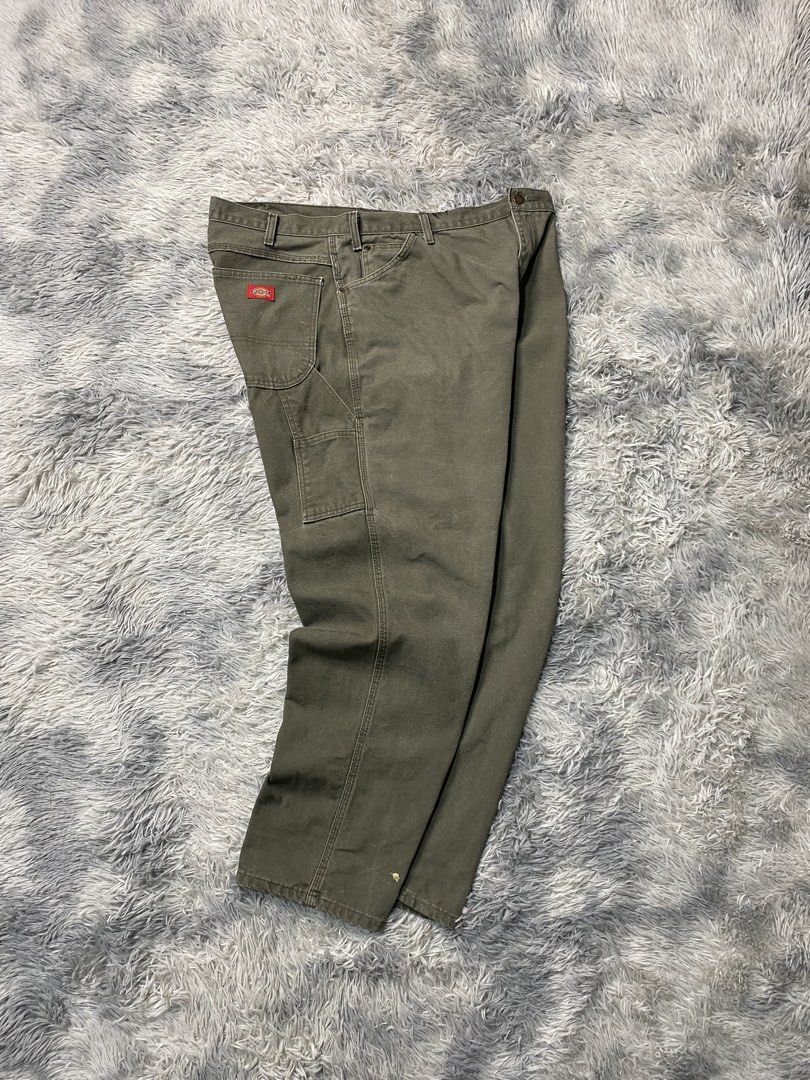 Dickies Carpenter Pants (Category: Trousers) located in Solano. Submitted by solothrifting (Listing ID 1456537760, Image 3). Description: Dickies Carpenter Pants Condition: 8.5/10 altered, loose stitch, stains Size on tag: 42x30 Length: 42 Leg Open: 8.5.
