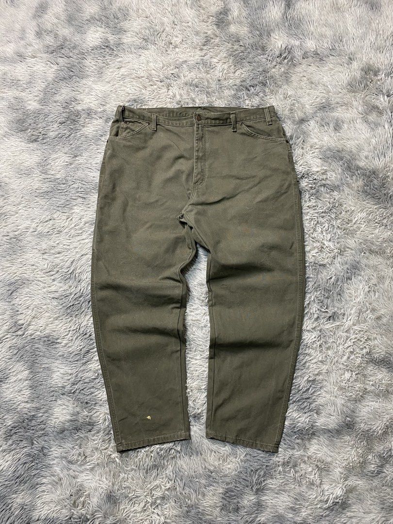 Dickies Carpenter Pants (Category: Trousers) located in Solano. Submitted by solothrifting (Listing ID 1456537760, Image 2). Description: Dickies Carpenter Pants Condition: 8.5/10 altered, loose stitch, stains Size on tag: 42x30 Length: 42 Leg Open: 8.5.