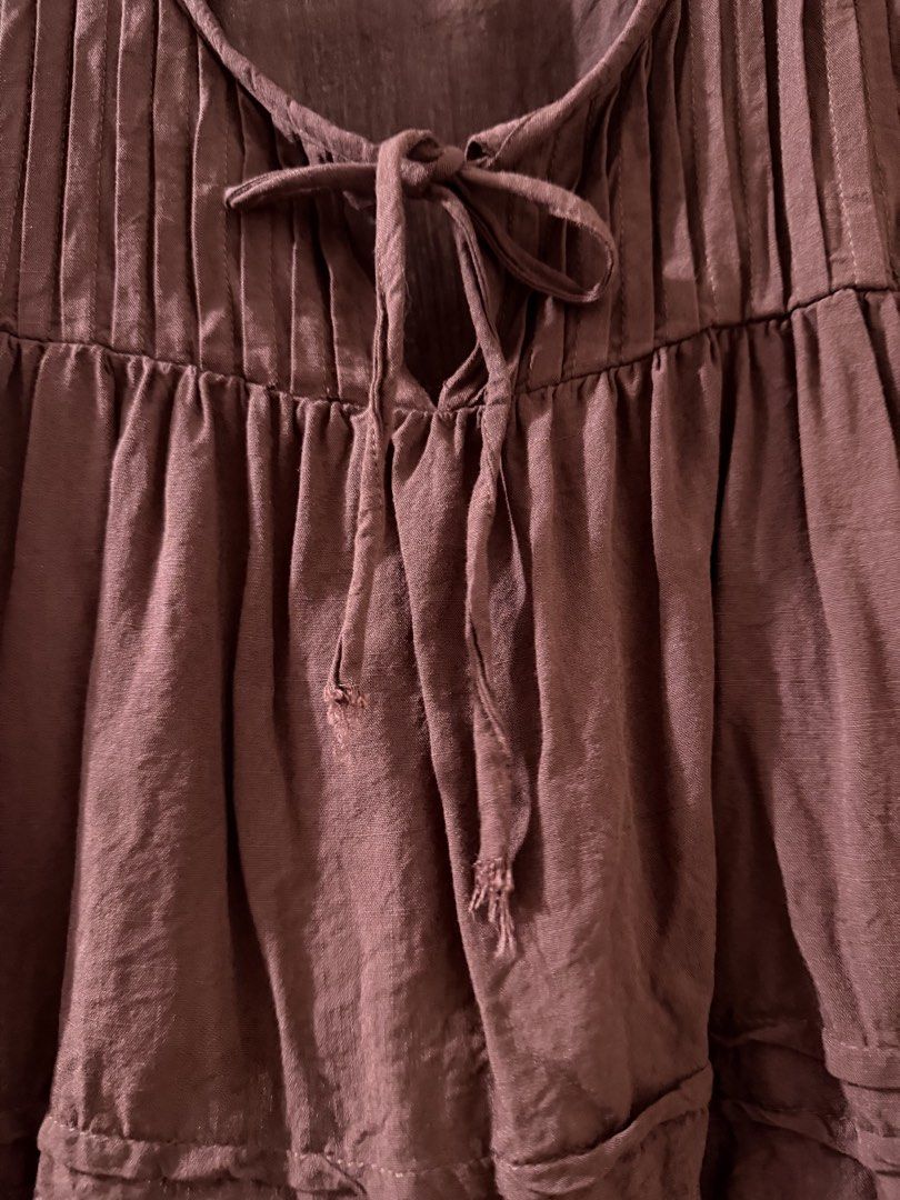 Dominique & Co Soleil Preppy Soft Linen Coordinates in Choco Brown (Category: Sets or Coordinates) located in Antipolo. Submitted by jaot19 (Listing ID 1456573355, Image 2). Description: Small-Medium size End part of ribbon needs stitching Skirt has inner shorts Just needs ironing/steaming Used once only.