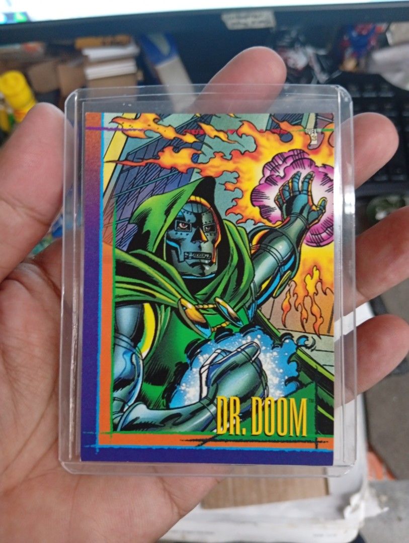Dr. Doom Impel 1994 Series 4 Marvel Universe Card (Category: Raw Singles) located in Manila. Submitted by back_to_the_thrift (Listing ID 1456488376, Image 1). Description: Dr. Doom Impel 1994 Series 4 Marvel Universe Card Toploader and sleeves included .