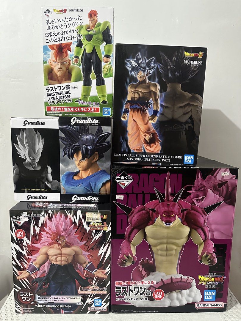 Dragon Ball Masterlise & Grandista Figures (Category: Figurines & Statues) located in Makati City. Submitted by BudgetProjectorManila (Listing ID 1456556054, Image 1). Description: - Dragon Ball Last One Prize Figures - Masterlise Android 16 - Masterlise Goku Ultra Instinct - Grandista Vegeta - Grandista Goku Black - Masterlise Porunga - Ideal for Dragon Ball fans and collectors - Don't miss out on these awesome figures!.