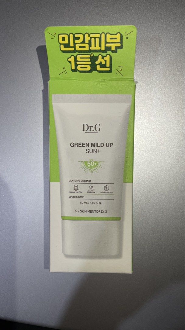 Dr.G Green Mild Up Sun+ SPF50+ PA++++ Sunscreen (Category: Face Care) located in Manila. Submitted by https.arisu (Listing ID 1456487463, Image 1). Description: - Dr.G Green Mild Up Sun+ SPF50+ PA++++ - Gentle formula perfect for sensitive skin - Provides mild filter, mild care, and skin protection - Size: 50ml / 1.69 fl. oz. - Your Skin Mentor Dr.G.