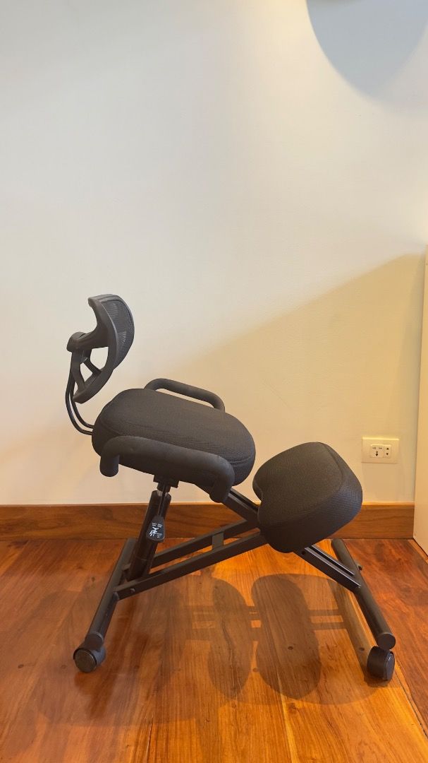 Ergonomic Kneeling Chair with Backrest and Adjustable height | Fix Your Posture! (Category: Chairs) located in Marikina City. Submitted by swifttree.36ddf8 (Listing ID 1456527598, Image 3). Description: Tired of back pain from working at home? Upgrade your setup with this Ergonomic Kneeling Chair! Unlike regular chairs that make you slouch, this kneeling chair tilts your pelvis forward to naturally fix your posture, align your spine, and relieve 