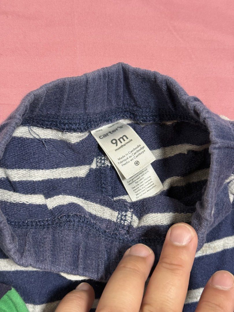 Baby Boy Pants Gap Carters Juniors 9-24mos (Category: Babies & Kids Fashion) located in Bulacan. Submitted by rrbernardo (Listing ID 1456441399, Image 2). Description: - 80 per piece. Bundle for 300 - Gap Kids: Green and navy striped 12mos - Juniors: Light blue, size 80cm - Carters: Navy blue gray striped 9mos - Yellow pants 9mos - Elastic waistbands for comfort - Ideal for everyday wear and playtime.