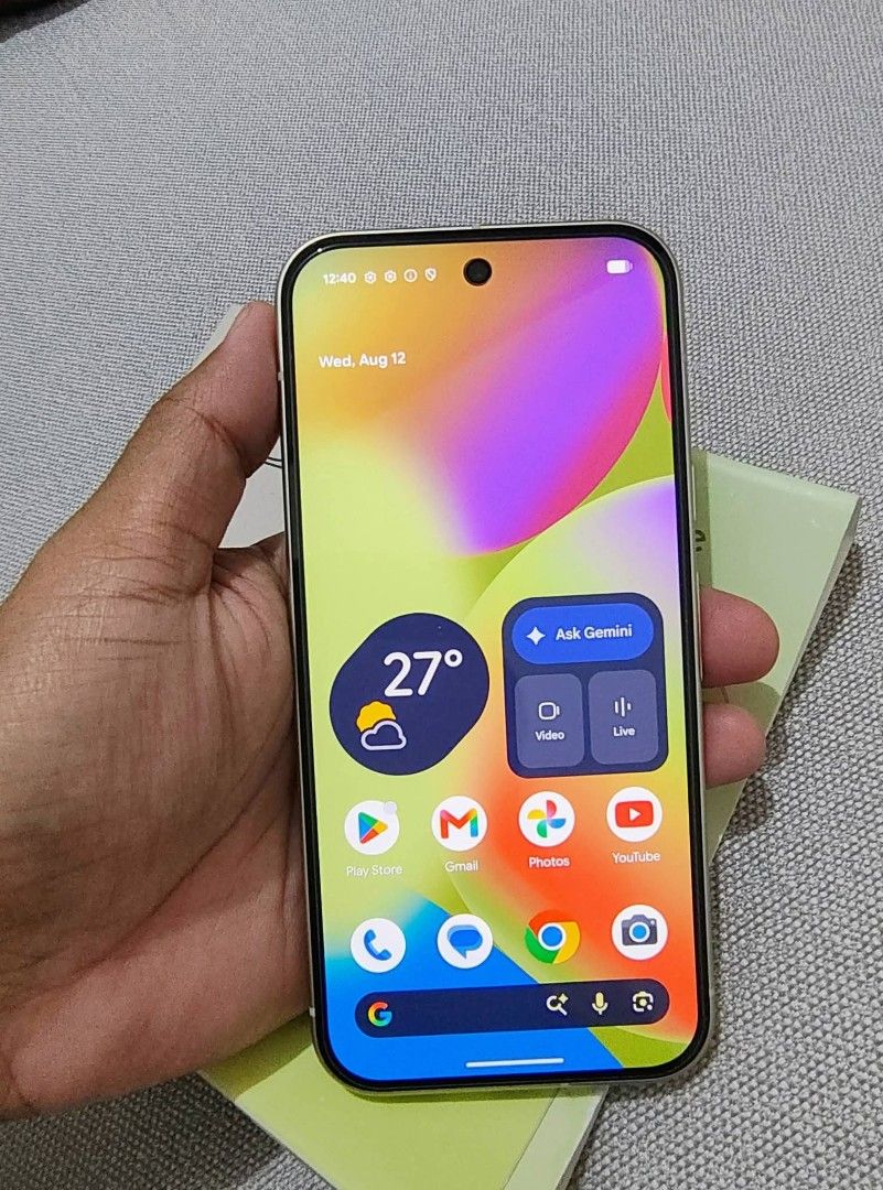 Google pixel 10 128gb (Category: Google Pixel) located in Manila. Submitted by pureowl_f5c046 (Listing ID 1456590863, Image 1). Description: SALE/SWAP SA IOS WITH ADD CASH This pixel 10 is from Amazon Us Variant. Lemon grass 128gb Under warranty SIM SLOT NOT ESIM NO ISSUE COMPLETE. MEET UP LUCKY CHINATOWN/MANILA AREA.