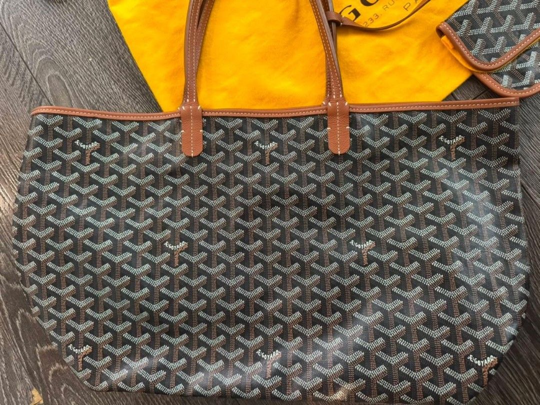 Goyard St. Louis Tote Bag (Category: Luxury Bags & Wallets) located in Makati City. Submitted by luxritz (Listing ID 1456463251, Image 2). Description: - Classic Goyard St. Louis PM tote bag - Comes with matching pouch - Iconic chevron pattern - Leather trim and handles - Includes original yellow dust bag - Ideal for everyday use or travel - A timeless and versatile piece.