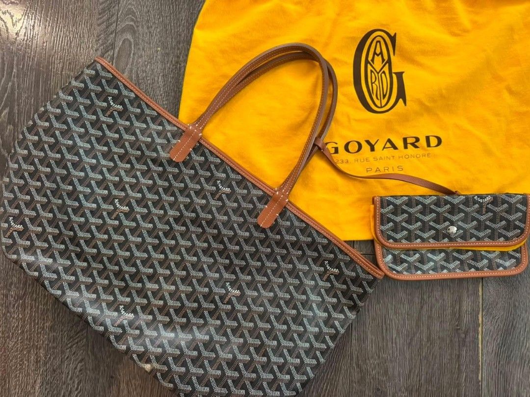 Goyard St. Louis Tote Bag (Category: Luxury Bags & Wallets) located in Makati City. Submitted by luxritz (Listing ID 1456463251, Image 1). Description: - Classic Goyard St. Louis PM tote bag - Comes with matching pouch - Iconic chevron pattern - Leather trim and handles - Includes original yellow dust bag - Ideal for everyday use or travel - A timeless and versatile piece.