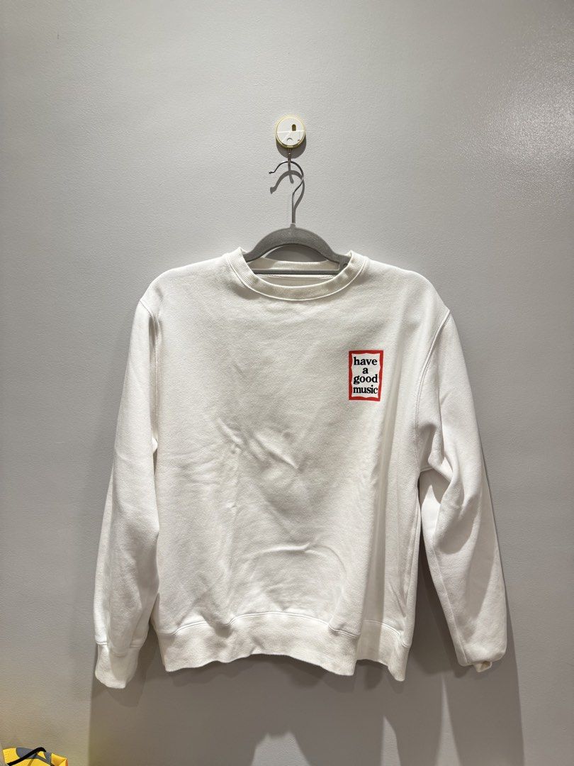 Have A Good Time Tokyo White Sweatshirt Size M (Category: Coats, Jackets and Outerwear) located in Manila. Submitted by nicokidd (Listing ID 1456526193, Image 1). Description: - Brand: Have A Good Time - Color: White - Style: Crewneck Sweatshirt - Design: Small red and white logo on chest - Size: Tagged Medium (M) - Origin: Made in Japan - Occasion: Casual wear, everyday style.