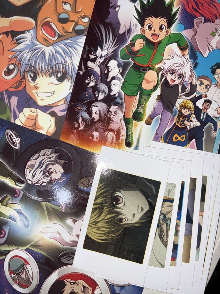Hunter x Hunter Bundle Kit (Category: Raw Singles) located in Llanera. Submitted by sellerfanfic (Listing ID 1456549791, Image 2). Description: 3 posters 19 pcs rectangle photocard prints other 6 photo prints message for more photos and videos freebies included.