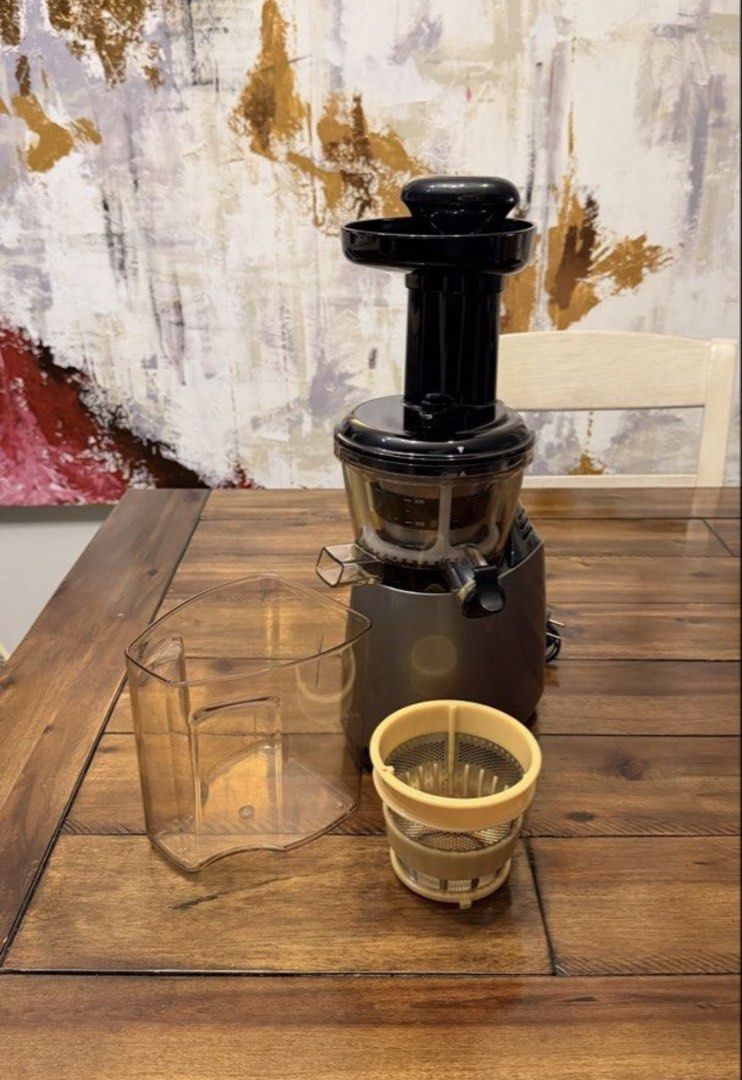 HUROM Slow Juicer - HE SERIES (Category: Juicers, Blenders & Grinders) located in Makati City. Submitted by theSeller (Listing ID 1456503992, Image 3). Description: Rarely used. In good working condition. Ideal for cold-pressed fruit and vegetable juices. Specifications: Brand: Hurom Model: HE Series (HE-DBP09) Type: Slow Juicer / Cold Press Juicer Power: 150W Voltage: 220V ~ 60Hz Condition: Tested and working Clean and well-maintained Minor sign