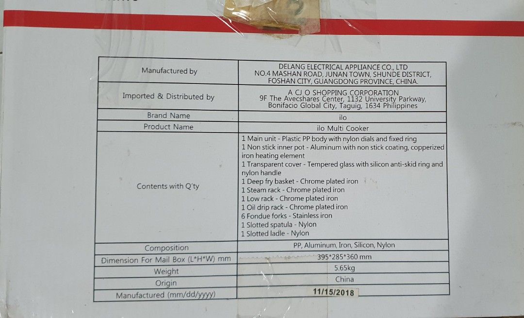 ILO MULTI-COOKER (Category: Cookware & Accessories) located in Cainta. Submitted by origeetostore (Listing ID 1456514986, Image 2). Description: Original, Once lang nagamit tapos itinago na. - Complete accs. - Pwede po icheck personally. (but before release pwede ko po icheck and send pics na working po.) location: Greenland Cainta Rizal Buyer will handle booking and delivery fee.