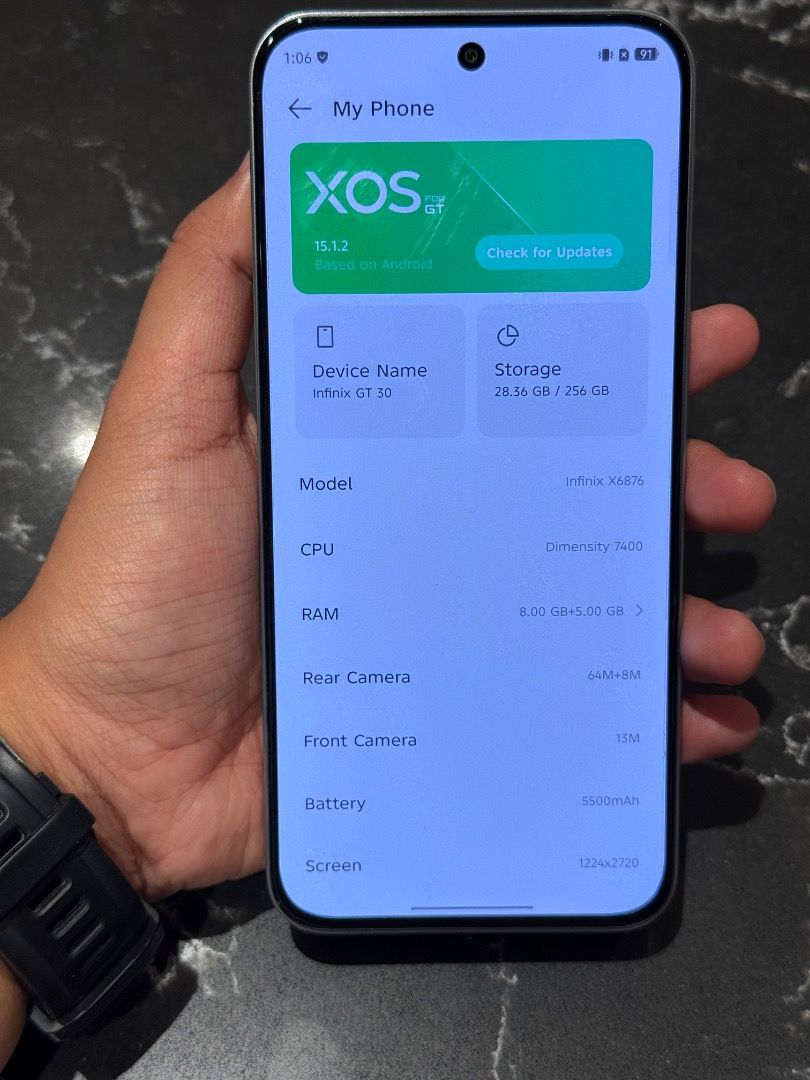 INFINIX GT30 (Category: Android Others) located in Manila. Submitted by katjebs08 (Listing ID 1456462785, Image 1). Description: 8GB RAM (With Extended 8GB RAM) + 256GB ROM Good as new (No Scratches) .