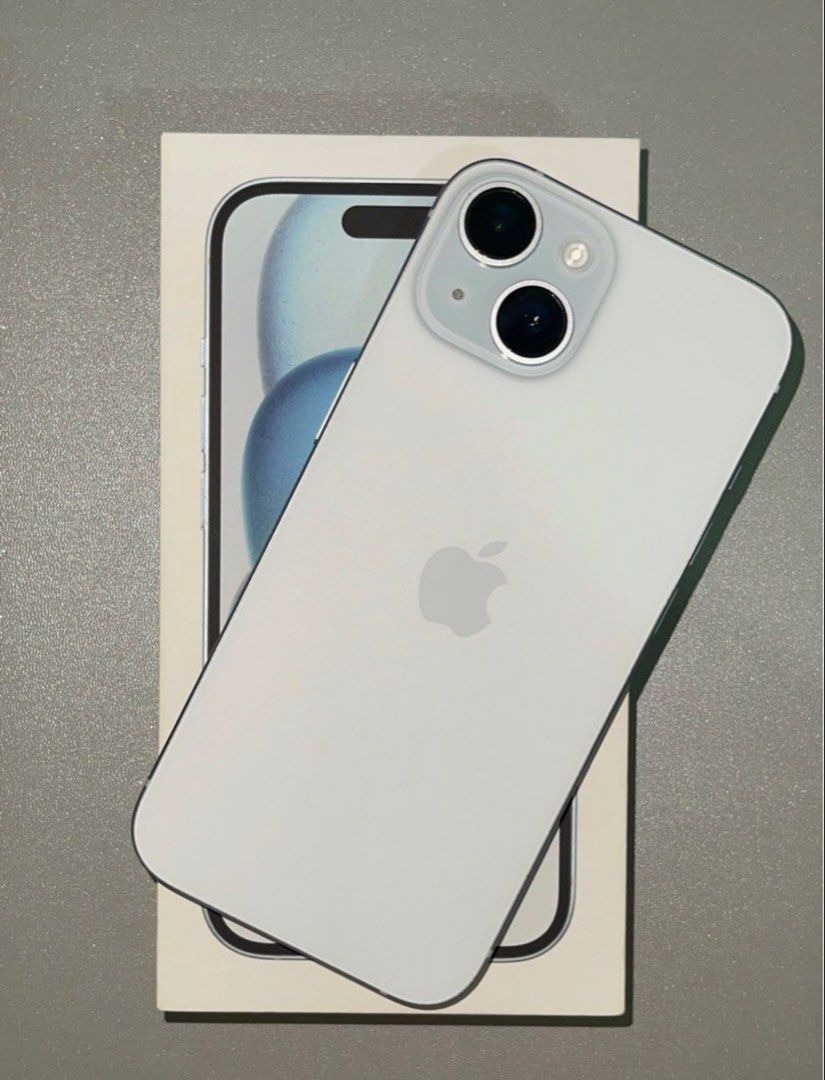 iPhone 15 Blue 128 GB (Category: iPhone 15 Series) located in Quezon City. Submitted by veefinds (Listing ID 1456478536, Image 3). Description: FOR SALE: iPhone 15 Blue | 128GB 💙 Blue | 128GB 🔋 Battery Health: 78% 📦 With original box 🔌 Includes original USB-C cable only Camera replacement disclosed: The back camera was previously replaced due to laser light damage. It was replaced with an original Apple camera part and Apple-verified, not an 