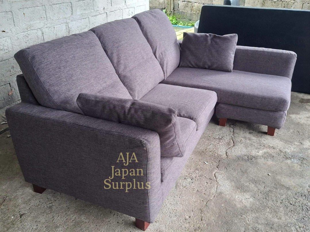Japan Surplus L-Type Seater Fabric Sofa (Category: Sofas) located in Quezon City. Submitted by airabernardo27 (Listing ID 1456534250, Image 3). Description: 🇯🇵L-Type Seater Fabric Sofa 🇯🇵 💙Negotiable Price💙 ✔ Surplus from Japan ✔ Heavy-duty build ✔ Thick fabric covers ✔ Durable solid wood frame ✔ Cleaned and sanitized with Lysol spray Issue: Sign of usage Perfect for living rooms, entertainment areas, or home theaters. Comfortable and sturd