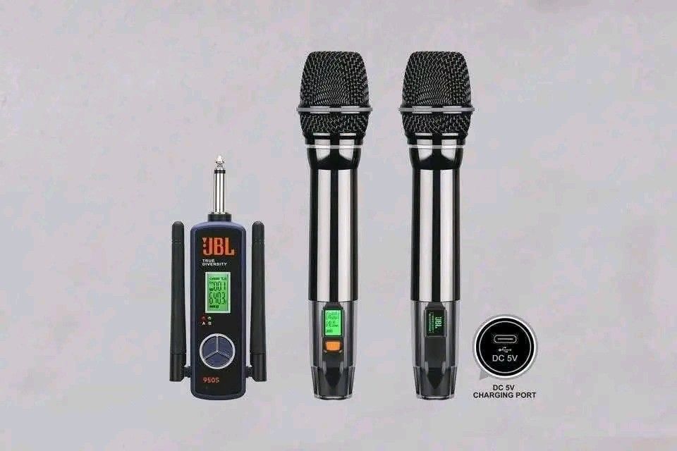JBL 950S True Diversity Wireless Microphone System (Category: Microphones) located in Manila. Submitted by marvieobordo (Listing ID 1456490305, Image 2). Description: - JBL 950S Wireless Microphone System - Includes: 2 Microphones, 1 Receiver - Accessories: Batteries, Charging Cables, Microphone Covers, User Manual - Ideal for: Live Performances, Presentations, Events - All-in-one package, ready to go!.