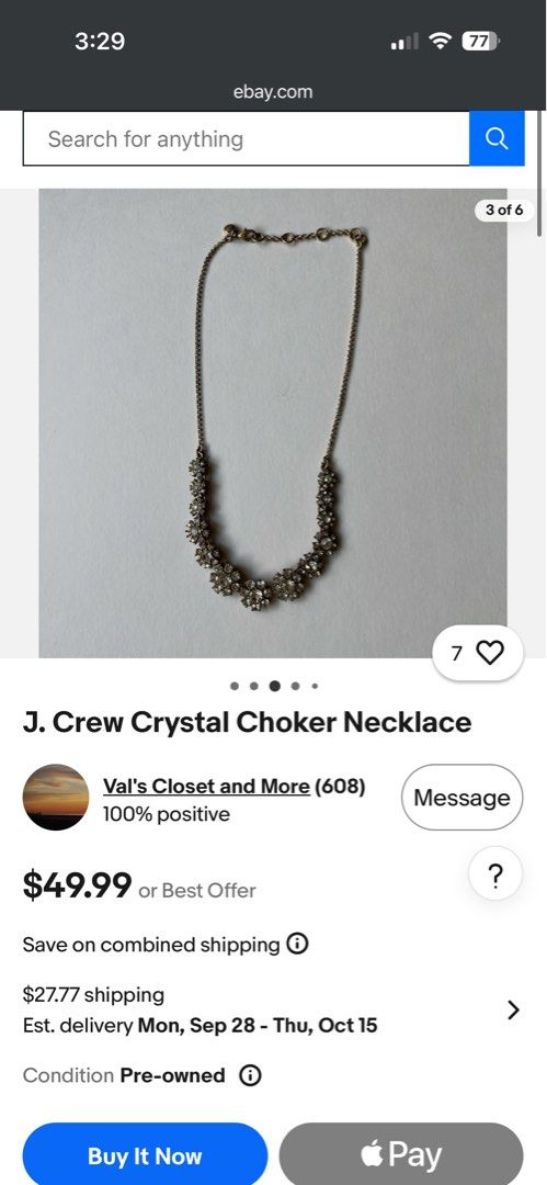j.crew Choker Necklace (Category: Necklaces) located in Paranaque City. Submitted by dalle_closet (Listing ID 1456489647, Image 2). Description: length: 16-18 inches.
