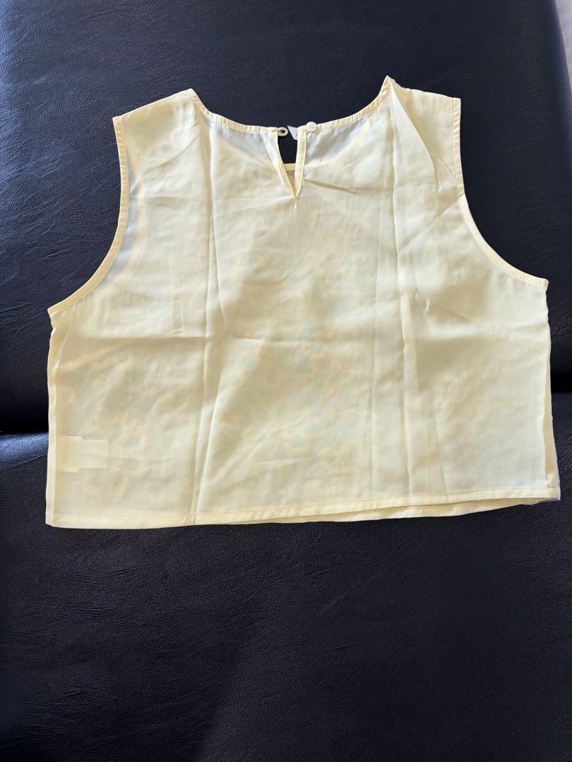 Kashieca Yellow Cropped Embroidered Woven Top (Category: Blouses) located in Quezon City. Submitted by ciyellow (Listing ID 1456431295, Image 3). Description: Kashieca Yellow Cropped Embroidered Woven Too.