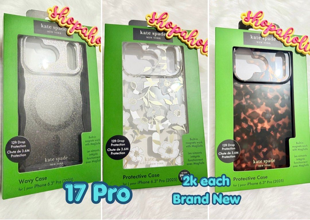 Kate Spade Magsafe Cases for Iphone 17 Pro (Category: Cases & Sleeves) located in Caloocan City. Submitted by shopaholic.nej (Listing ID 1456510062, Image 1). Description: 🌟AVAILABLE ONHAND🌟 🌟BRAND NEW & AUTHENTIC🌟 📌 2k each 📍North Caloocan 💰Gcash / BPI / Maribank (Seabank) 🚚 grab/lalamove/J&T (no shapi checkout).