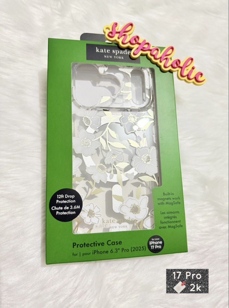 Kate Spade Magsafe Cases for Iphone 17 Pro (Category: Cases & Sleeves) located in Caloocan City. Submitted by shopaholic.nej (Listing ID 1456510062, Image 3). Description: 🌟AVAILABLE ONHAND🌟 🌟BRAND NEW & AUTHENTIC🌟 📌 2k each 📍North Caloocan 💰Gcash / BPI / Maribank (Seabank) 🚚 grab/lalamove/J&T (no shapi checkout).