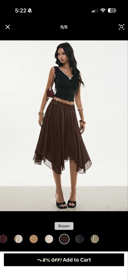 Lace band brown maxi skirt (Category: Skirts) located in Makati City. Submitted by vncali (Listing ID 1456495798, Image 1). Description: NEVER BEEN USED! size xs .