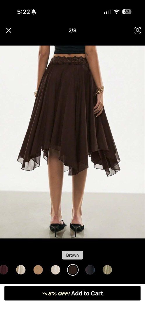 Lace band brown maxi skirt (Category: Skirts) located in Makati City. Submitted by vncali (Listing ID 1456495798, Image 3). Description: NEVER BEEN USED! size xs .